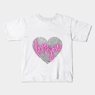 Fingerptints heart Kids T-Shirt